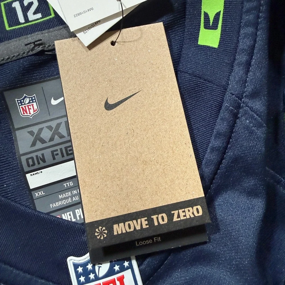 DK METCALF Seattle Seahawks Nike On Field Dri-Fit Blue NFL Jersey‎ Size 2XL